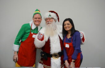 Red stocking breakfast wichita image Santa and elf