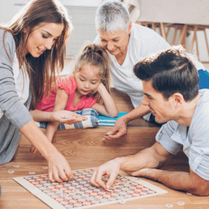 family playing game