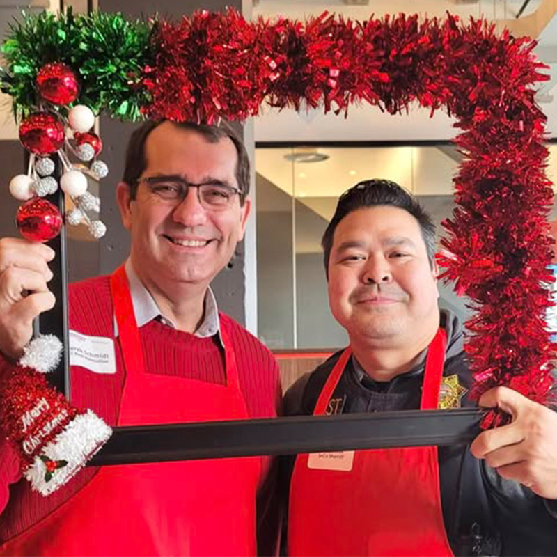 U.S. Rep. Derek Schmidt and Major Vest at Red Stocking Breakfast Topeka 2025